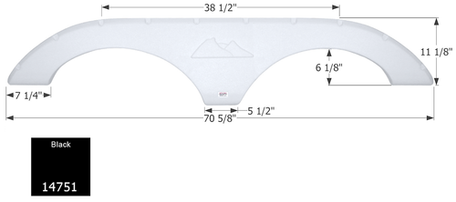 Icon 14751 Tandem Axle FENDER SKIRTS RV