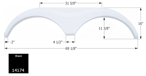 Icon 14174 Tandem Axle FENDER SKIRTS RV