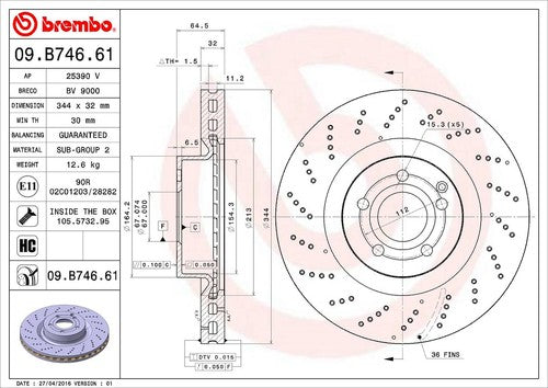 Brembo 09B74661C02  BRAKE ROTORS