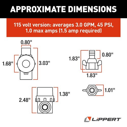 Lippert Components 689059 Flow Max  WATER PUMPS RV
