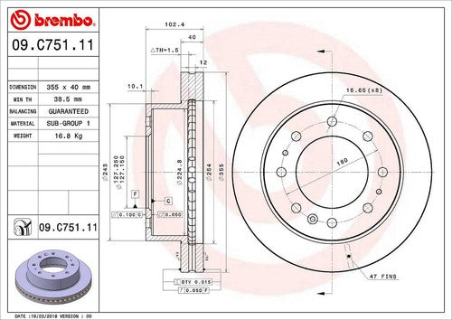 Brembo 09C75110C02  BRAKE ROTORS