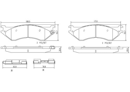 Brembo Rear Ceramic Brake Pads Fits 2004-2007 Dodge Ram 1500 4 Piece P18023N