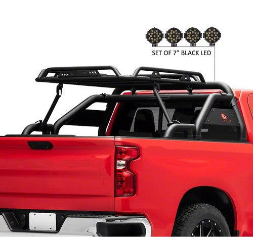 Black Horse Offroad WRB-001BK-PLB  Truck Bed Bar