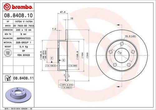 Brembo 08840811C02  BRAKE ROTORS