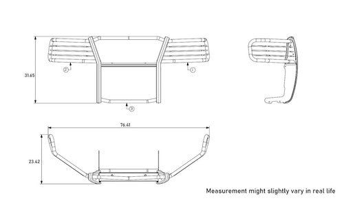 Black Horse Offroad 17FP28MA  GRILL GUARD