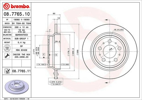 Brembo 08776511C02  BRAKE ROTORS
