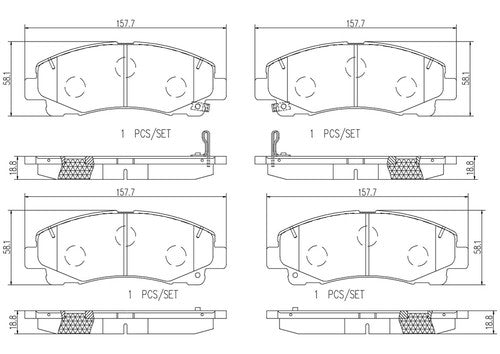Brembo Front Ceramic Brake Pads Fits 2015-2020 Acura TLX 4 Pc Brake Set P28087N
