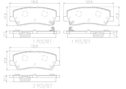 Brembo Rear Ceramic Brake Pads Fits 2015-2023 Ford Mustang 4 Pc Brakes P24205N