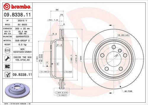 Brembo 09B33811C02  BRAKE ROTORS