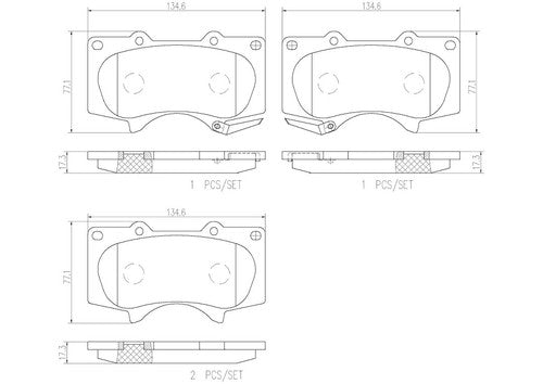 Brembo Front Ceramic Brake Pads Fits 2005-2023 Toyota Tacoma 4 Pc Brakes P83066N