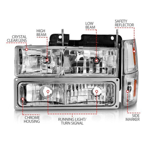 ANZO USA 111506 Crystal HEADLIGHT ASSEMBLY