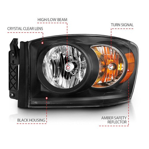 ANZO USA 111427 Crystal HEADLIGHT ASSEMBLY