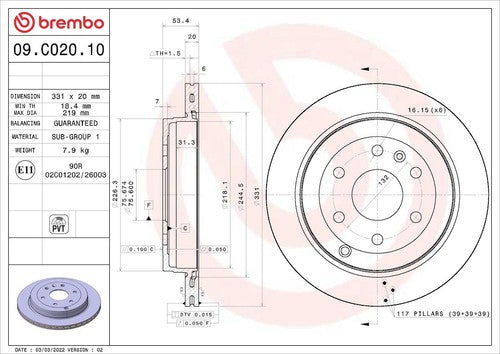 Brembo 09C02010C02 Prime DISC BRAKE KIT