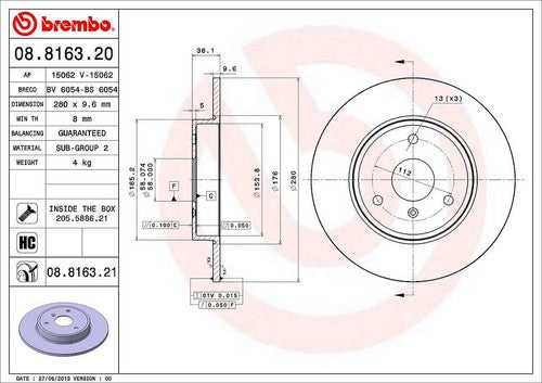 Brembo 08816321C02  BRAKE ROTORS