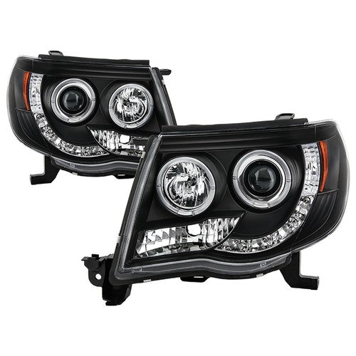 Spyder 5011916 Headlight Assy Projector Beam w/LED Halo H1 High/ Low Beam Qty 2