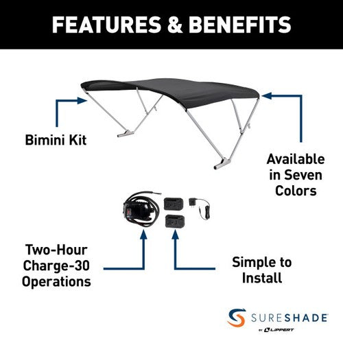 Taylor Made 2021133089 SureShade BOAT BIMINI TOP