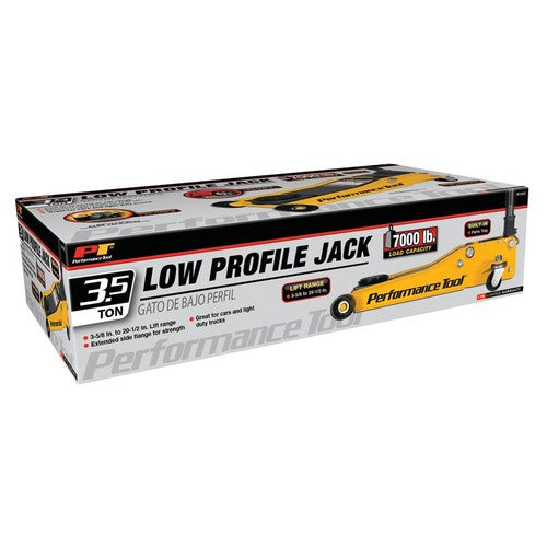 Performance Tool W1645 Professional Low-Profile Swiveling Floor Jack, 3.5-Ton Ca