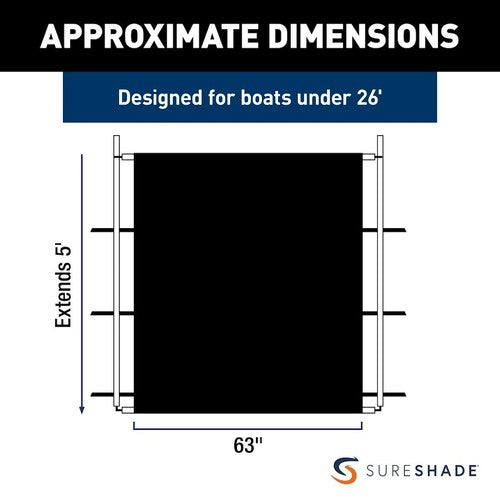 Taylor Made 2021026251 SureShade PTX Power Shade BOAT T-TOP SHADE EXTENSION