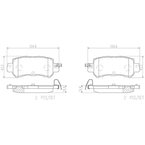 Brembo Rear Ceramic Brake Pads Fits 2013-2015 Mazda CX-5 Brakes 4 Pc P49047N