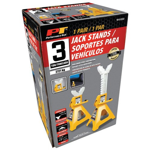Performance Tool W41022 Ratchet Style Jack Stand Set for Lifting Vehicles During