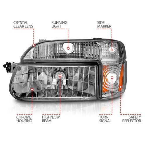 ANZO USA 111040 Crystal Clear HEADLIGHT ASSEMBLY