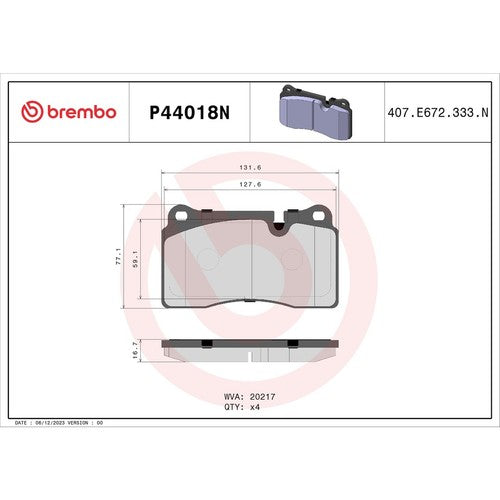Brembo Front Ceramic Brake Pads Fits 2006-2009 Land Rover Range Rover P44018N