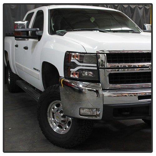 Spyder Chevy Silverado 1500 07-13 Version 3 Projector Headlights - Black PRO-YD-