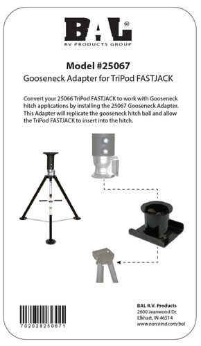 BAL RV 25067 Gooseneck Trailer Stabilizer Jack Stand Adapter INTERIOR ACCESSORIE