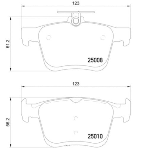 Hella Rear Low Metallic Brake Pads Fits 2019-2024 Volkswagen Jetta 355020271