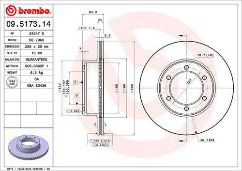Brembo 09517314C02  BRAKE ROTORS