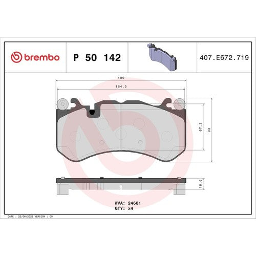 Brembo Front Low Metallic Brake Pads Fits 2007-2015 Mercedes-Benz E63 AMG P50142