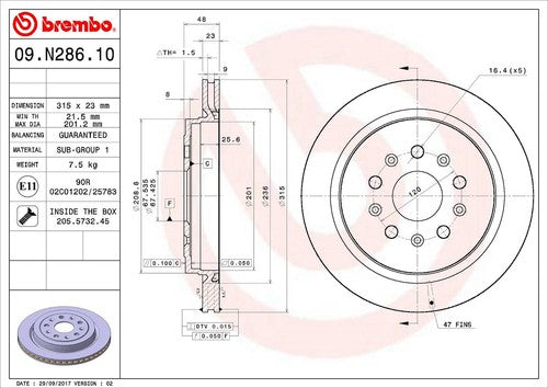 Brembo 09N28611C02  BRAKE ROTORS