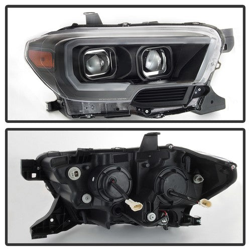 xTune Toyota Tacoma 16-18 DRL Light Bar Projector Headlights - Black PRO-JH-TTA1