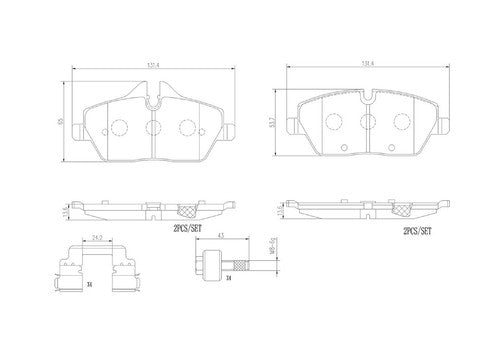 Brembo Front Ceramic Brake Pads Fits 2018-2021 BMW i3 i3s Brake Pads P06091N