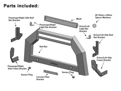 Black Horse Offroad AB-TO54-NL Armour BULL BAR