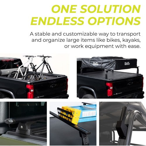 Putco 192250-1 Bed Cargo Rack Cross Bar 50 Inch Length Black Aluminum Single