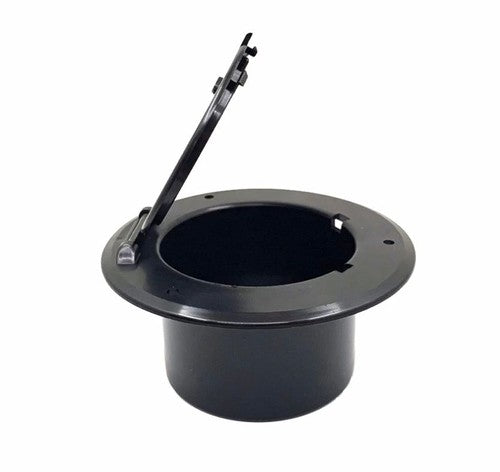 JR Products 541-3-A Electrical Cord Hatch Round 5-1/8 Inch x 2-3/8 Inch Black