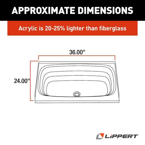 Lippert Components 209369 Better Bath BATHTUBS SHOWERS & SINKS RV