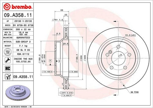 Brembo 09A35811C02  BRAKE ROTORS