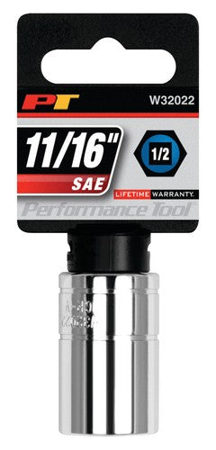 Performance Tool W32022 Socket 1/2 Inch Drive Standard 6 Point Single