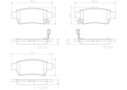 Brembo Rear Ceramic Brake Pads Fits 2005-2010 Honda Odyssey 4 Pc Brakes P28062N