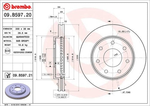 Brembo 09B59721C02  BRAKE ROTORS