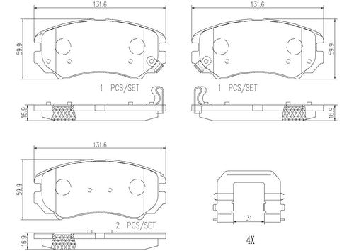 Brembo P30018N NAO BRAKE PADS