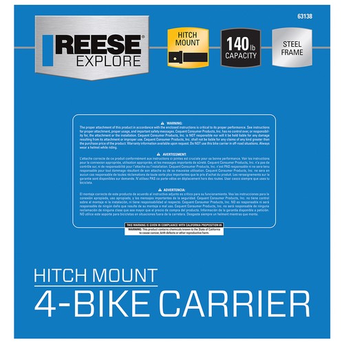 Reese 63138 Explorer BIKE RACK ACCESSORIES