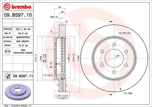 Brembo 09B59711C02  BRAKE ROTORS