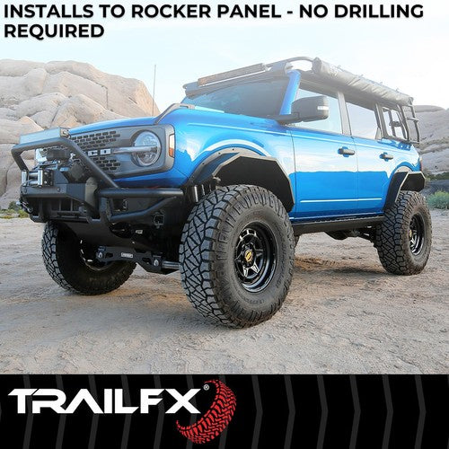 TrailFX ORB011 Running Board Tube Bolt On With Two Step Area Per Bar Set of 2