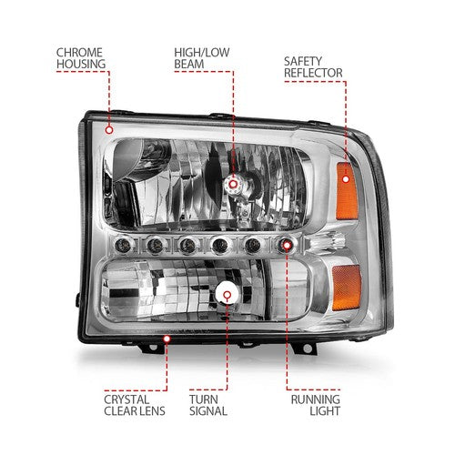 ANZO USA 111088 Crystal Clear HEADLIGHT ASSEMBLY