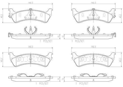 Brembo Rear Ceramic Brake Pads Fits 1995-2001 Ford Explorer 4Pc Brakes P24042N