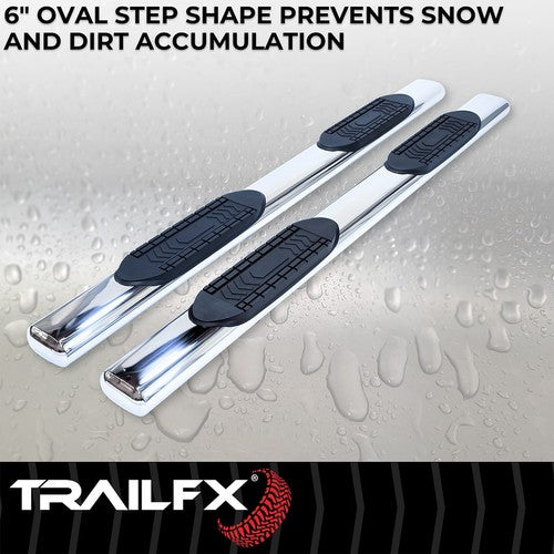 TrailFX A8221S TFX 6" Oval Straight Side Bars NERF BAR OVAL 6"