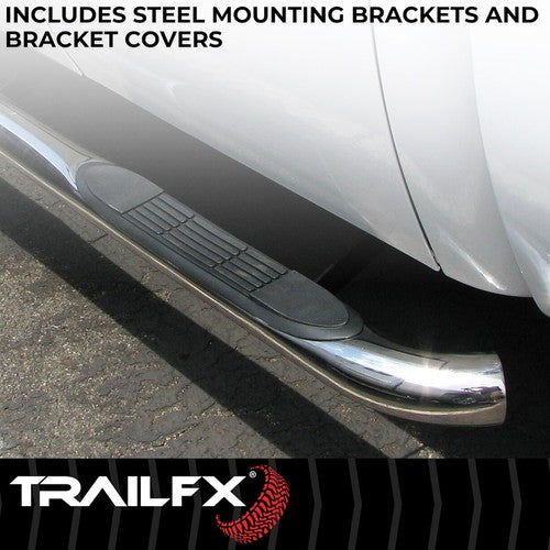 TrailFX A0061S TFX Round Tube Side Steps NERF BAR ROUND 3"